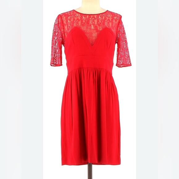 Sandro lace top for and flare mini dress size 3/Large - Picture 2 of 6